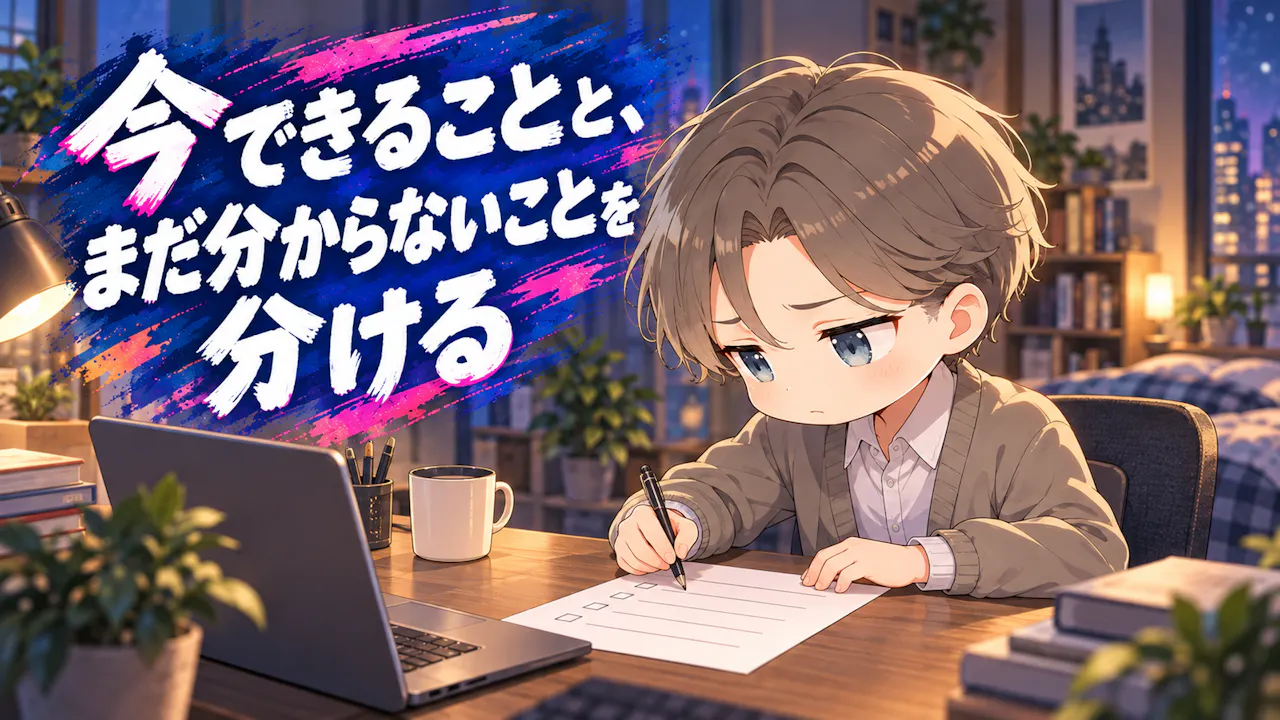 今できることと、まだ分からないことを分ける