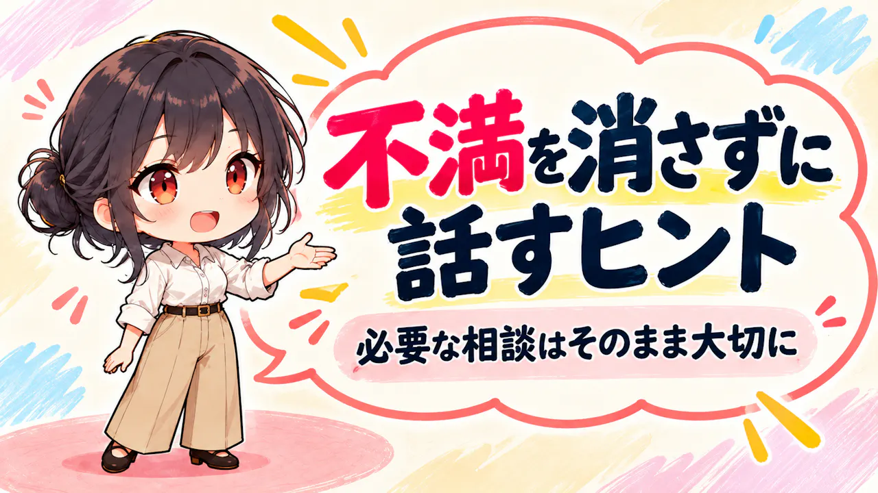 不満を消さずに話し方を整えるヒント