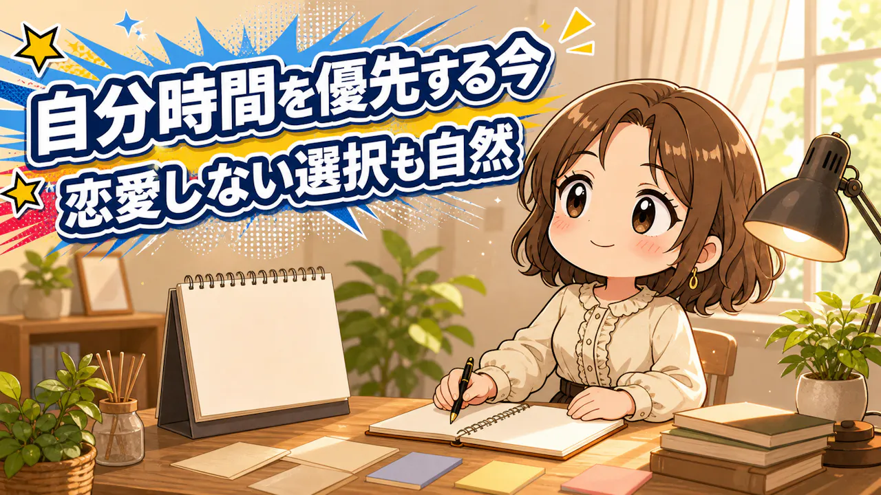 整えた机で心地よい一人時間を選ぶ成人女性の見出し画像