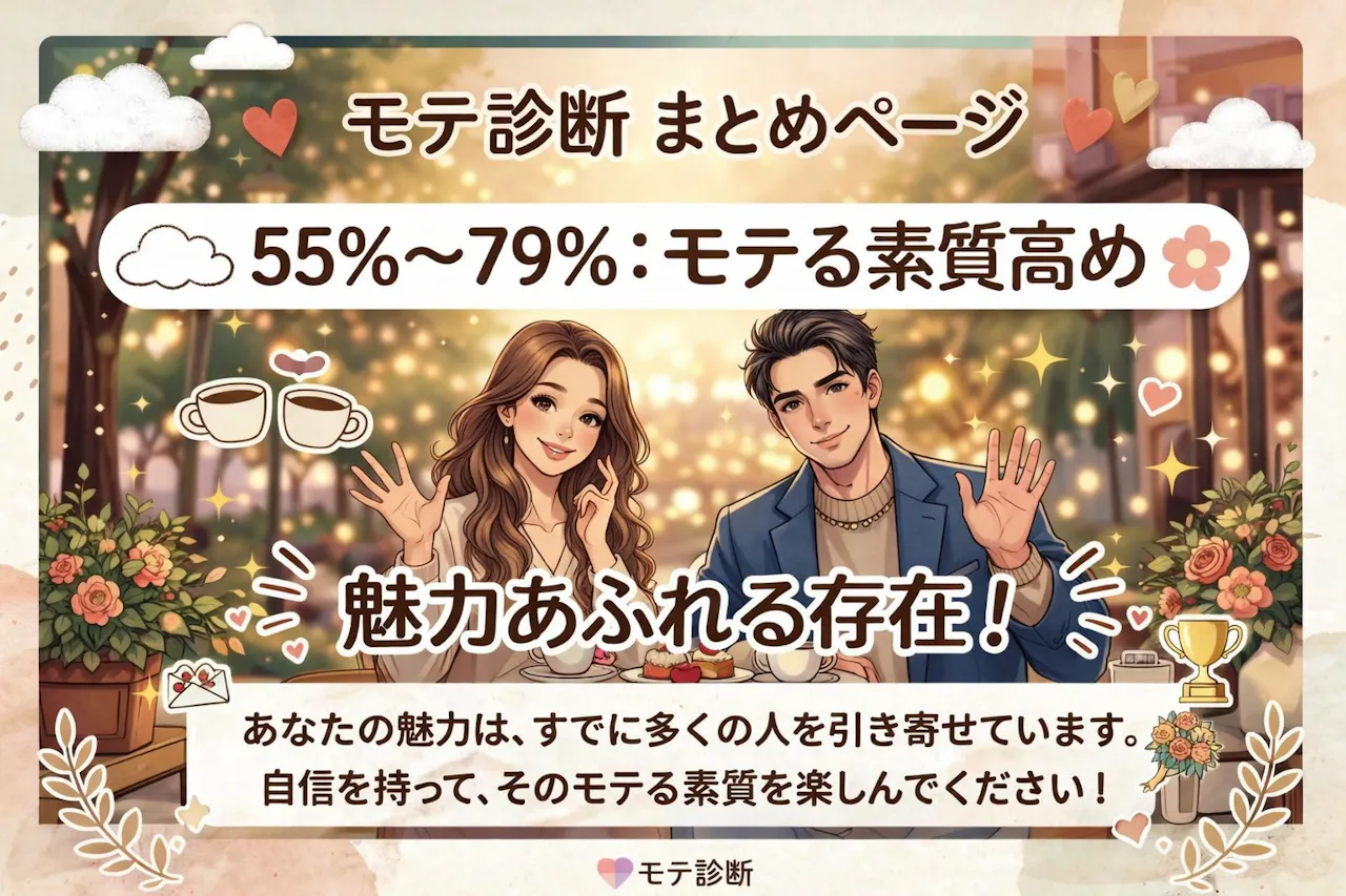 モテ度 55％〜79％：モテる素質高め