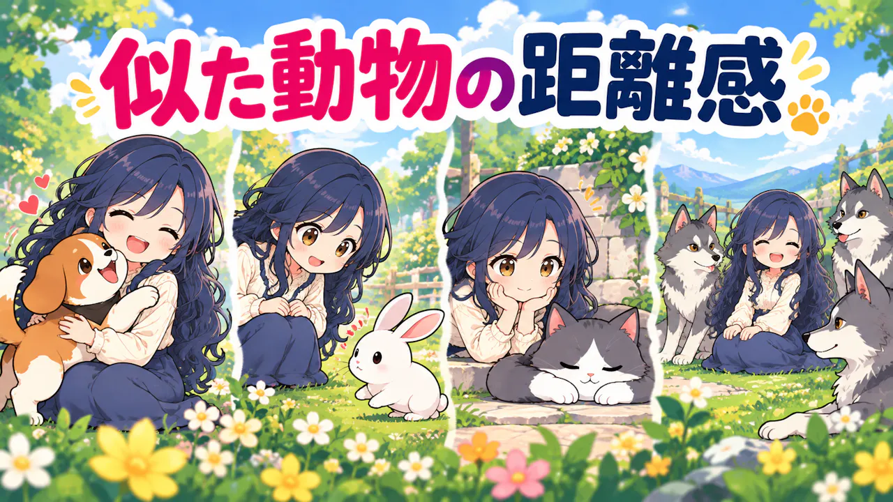 似ている動物を距離感で比べる