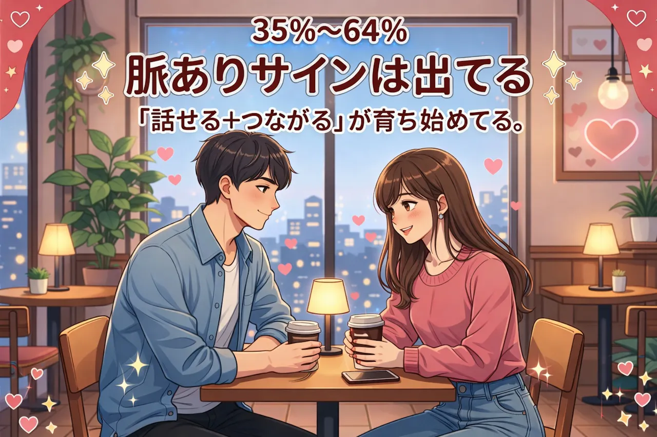 脈あり診断の結果_35％〜64％：脈ありサインは出てる（じわじわ）