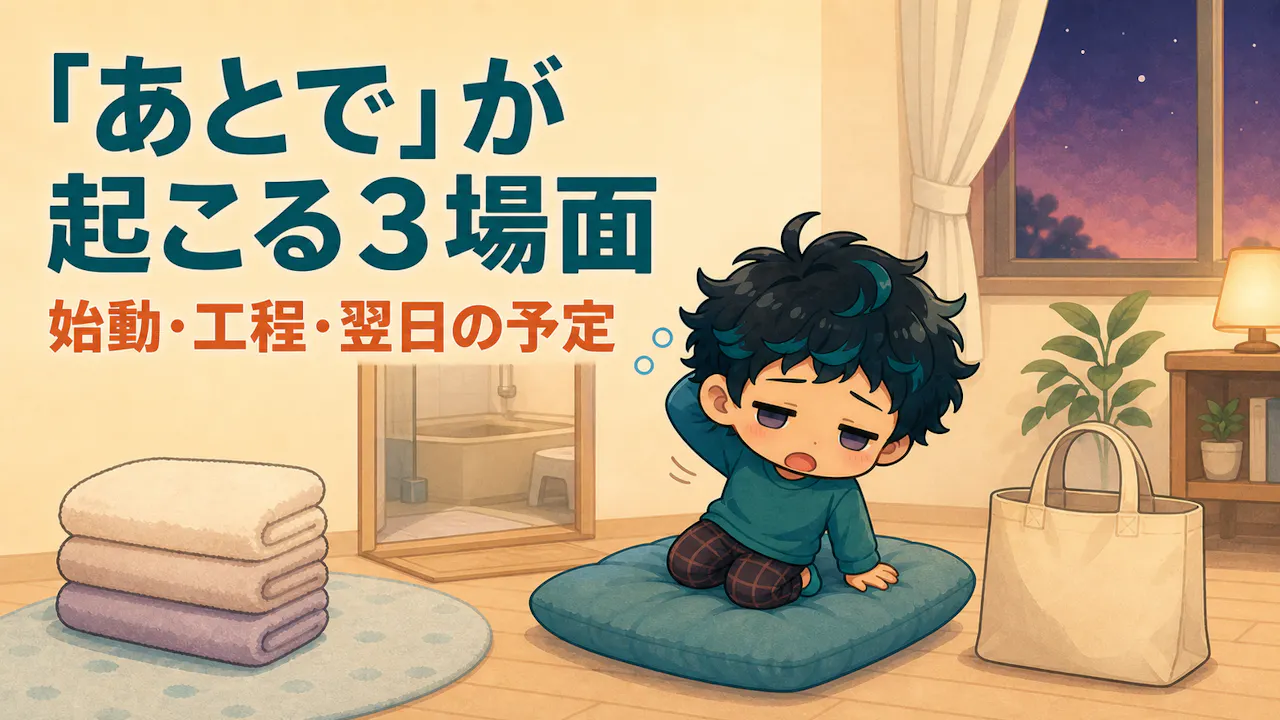 「あとで」が起こりやすい3つの場面
