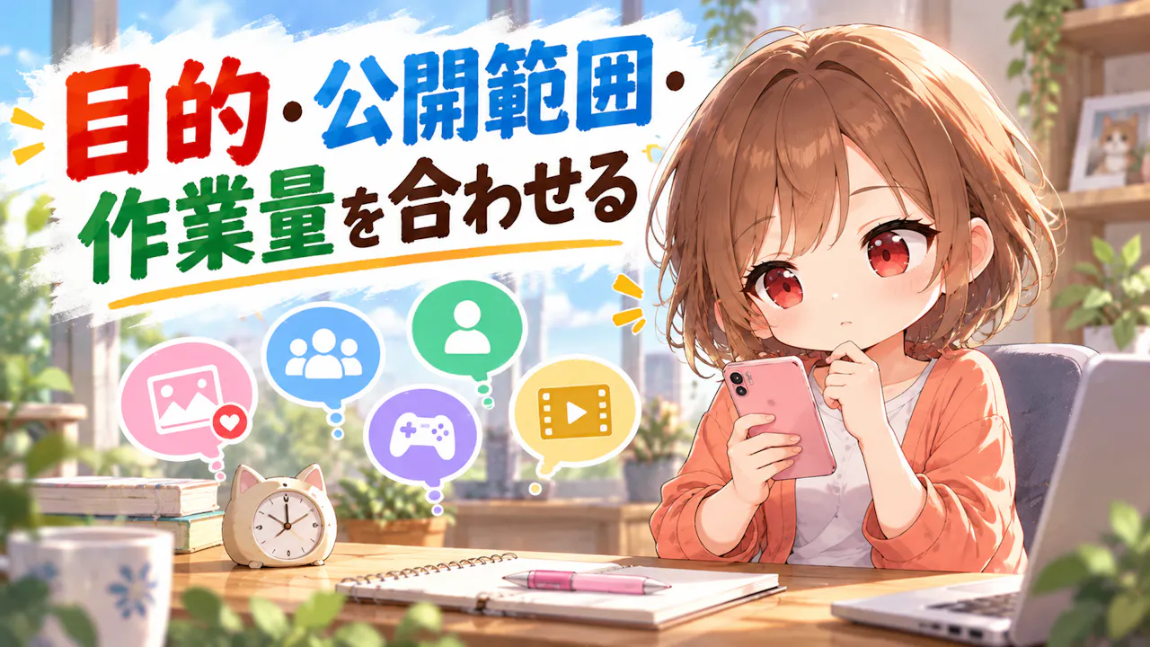 目的・公開範囲・作業量を合わせる