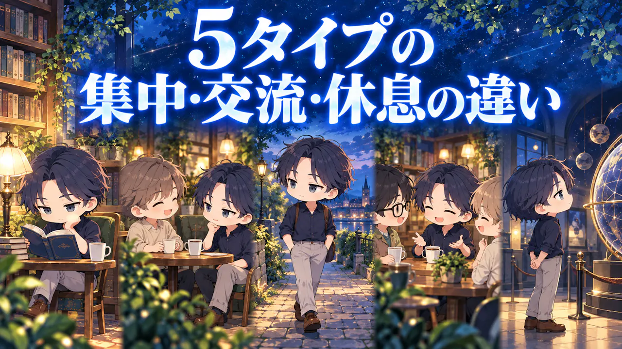 5タイプの集中・交流・休息の違い
