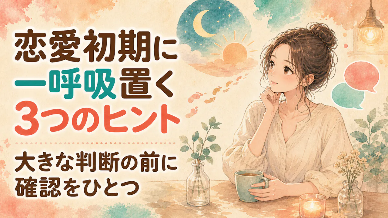 恋愛初期に一呼吸置く3つのヒント