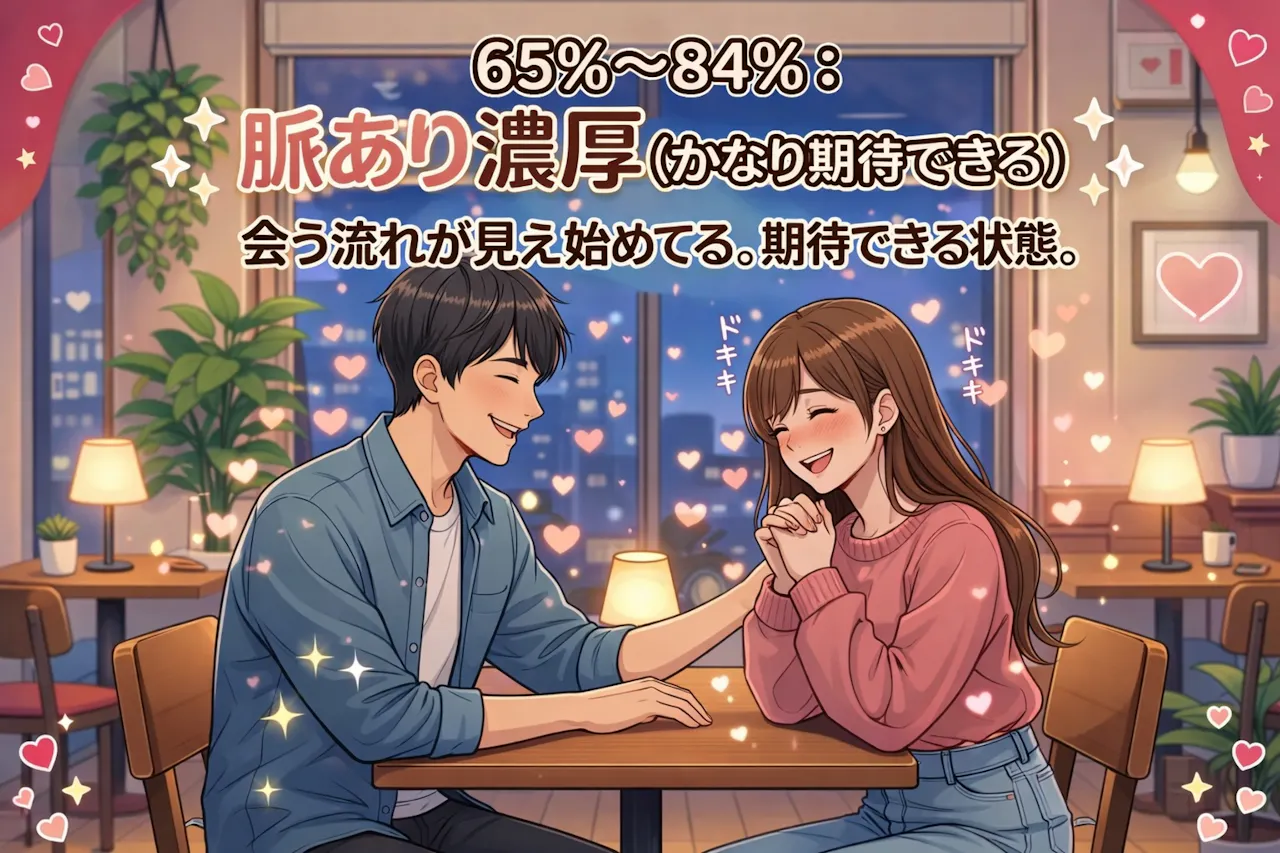 脈あり診断の結果_65％〜84％：脈あり濃厚（かなり期待できる）