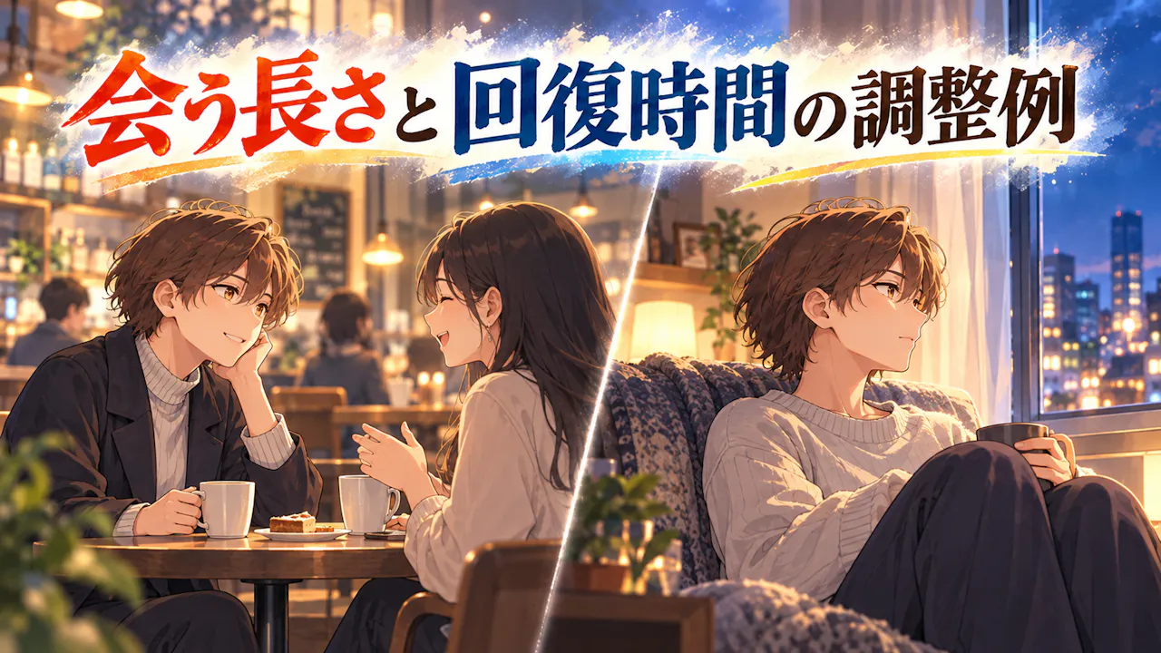 会う長さと回復時間の調整例