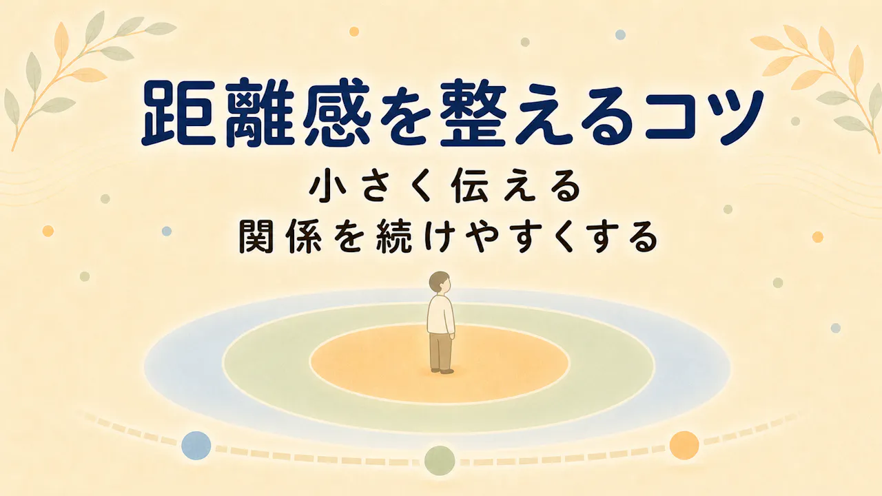 人との距離感を整えるコツ