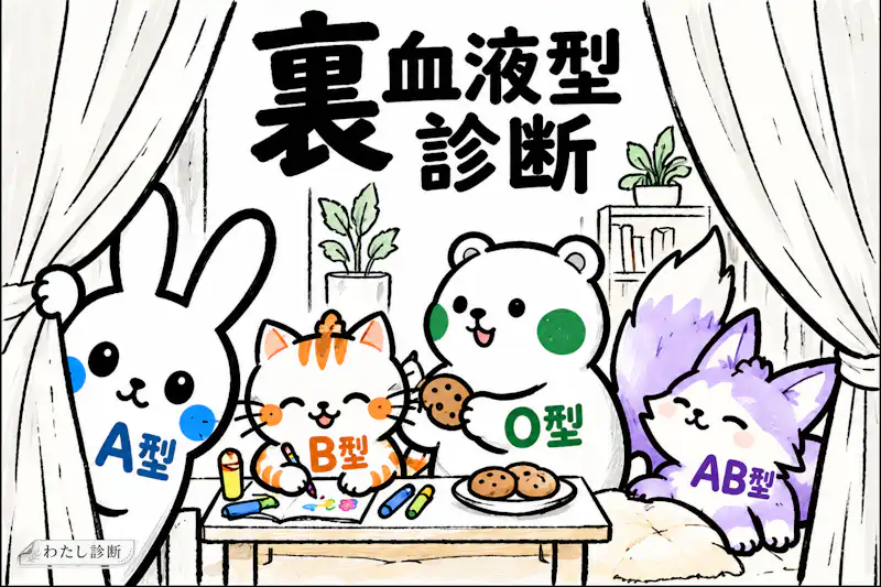 【裏血液型診断】気を許したあなたは何型キャラ？