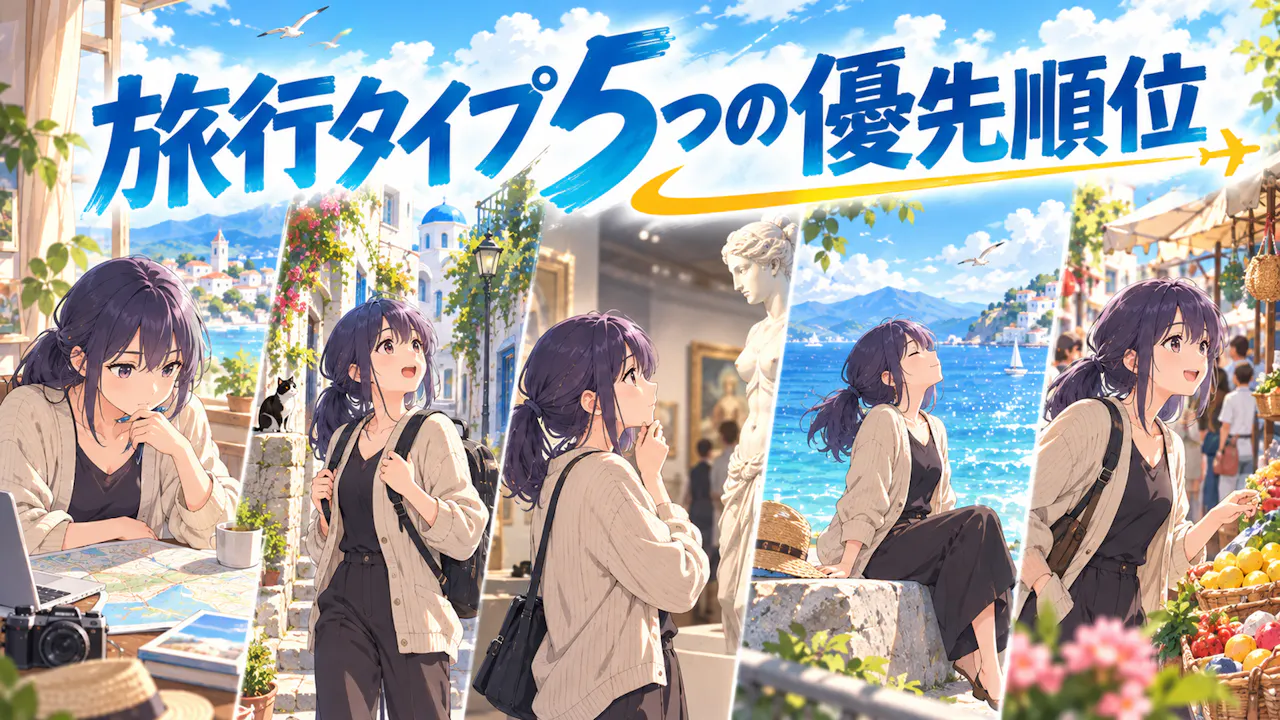 旅行タイプ5つの優先順位