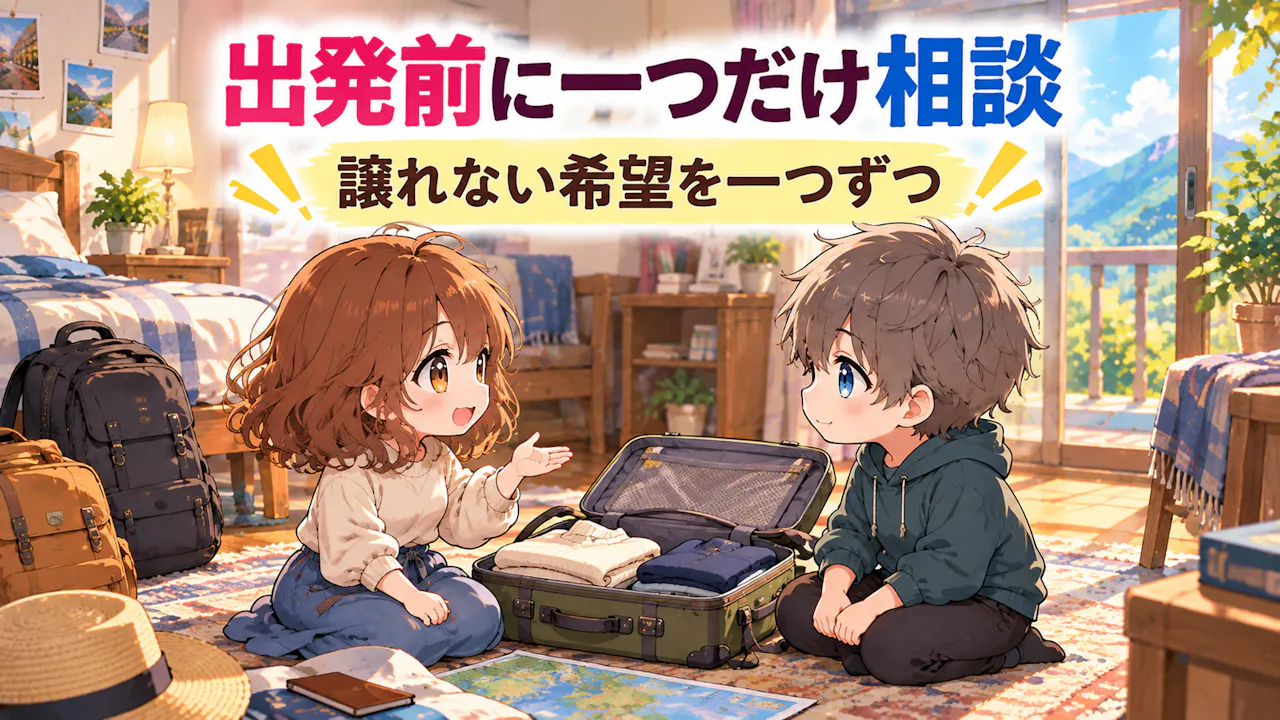 出発前に一つだけ相談してみよう