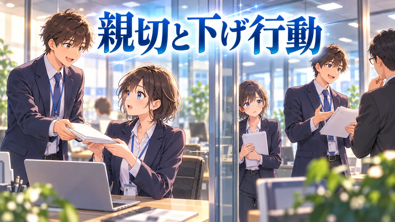 親切と仕事上の下げ行動を分けるには