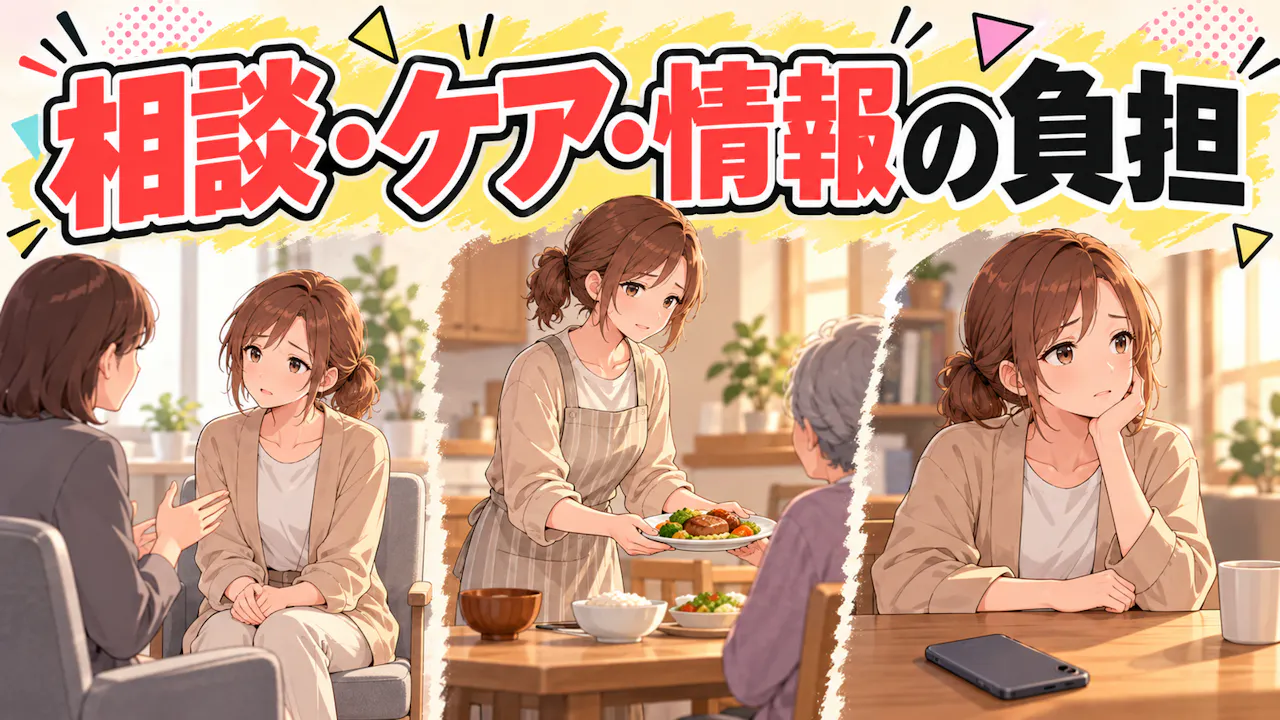 相談・ケア・情報で残る負担の違い