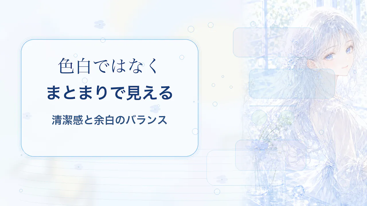 透明感は色白ではなく「まとまり」で見える