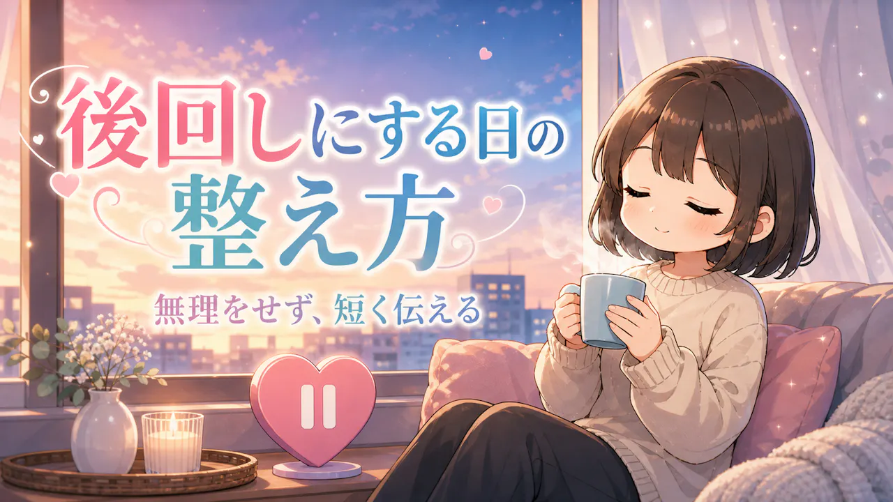 恋愛をいったん後回しにする日の整え方
