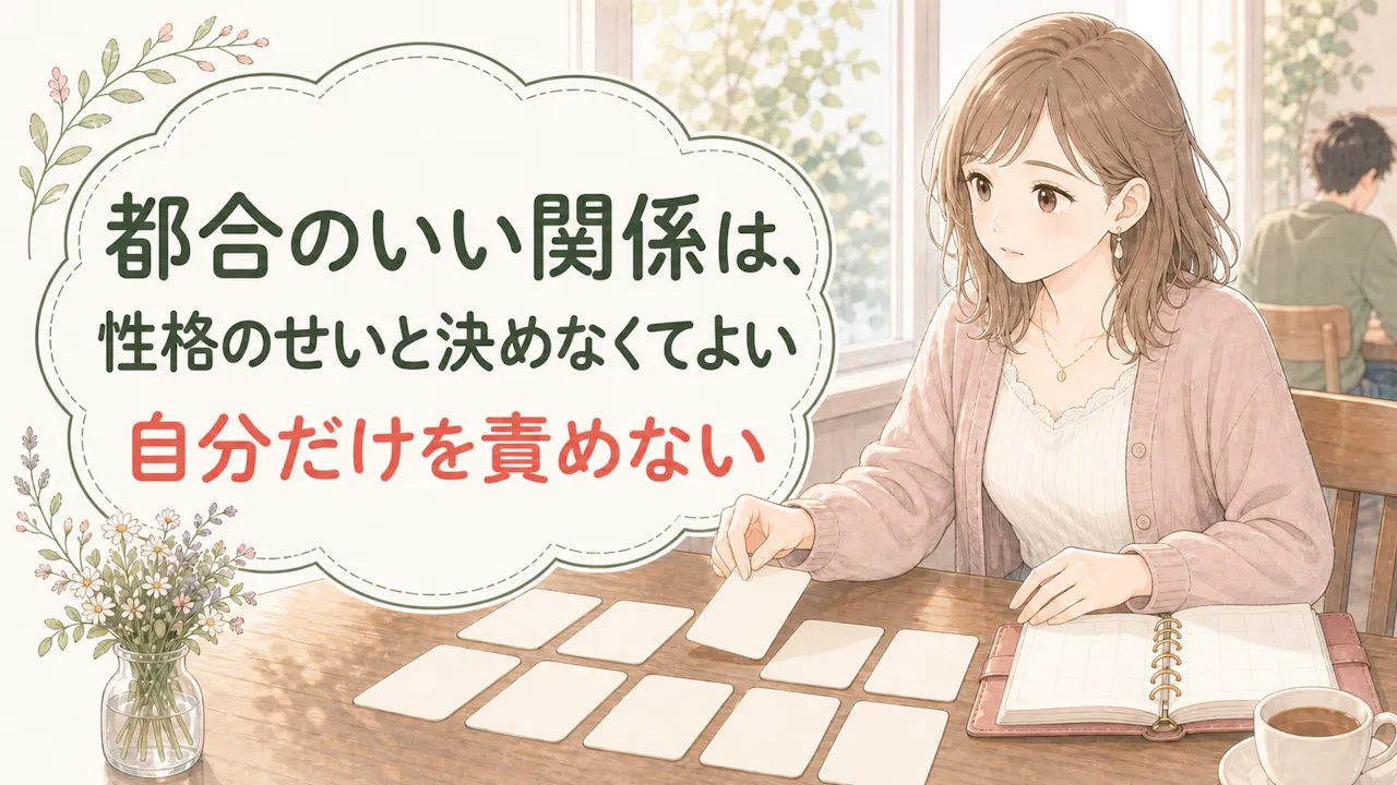 都合のいい関係は、性格のせいと決めなくてよい