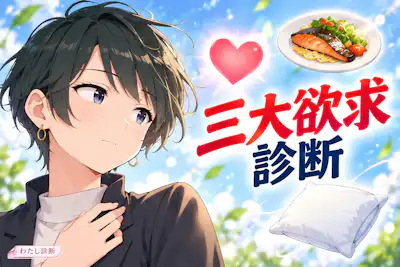 【三大欲求診断】食欲・睡眠欲・性欲のバランスは？