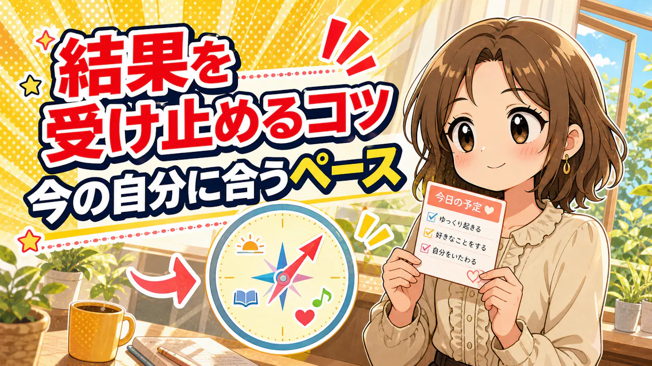 予定カードを手に今の自分に合うペースを考える成人女性の見出し画像