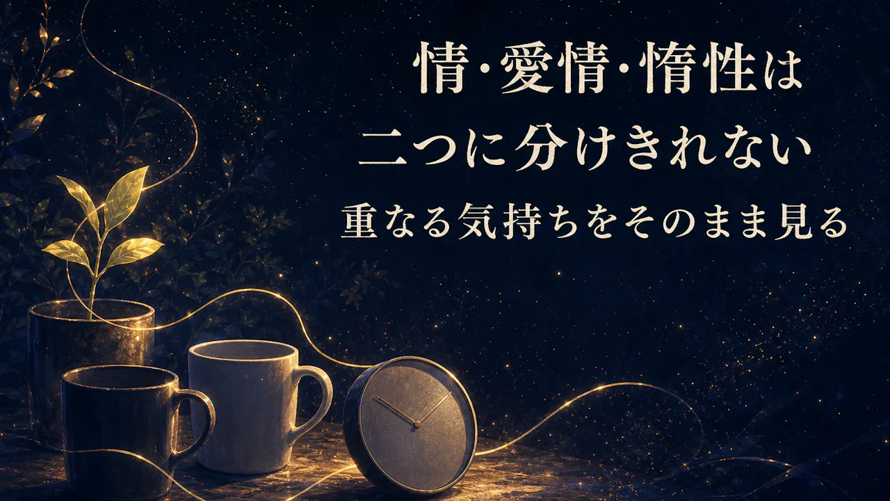 情・愛情・惰性は、きれいに二つへ分かれない