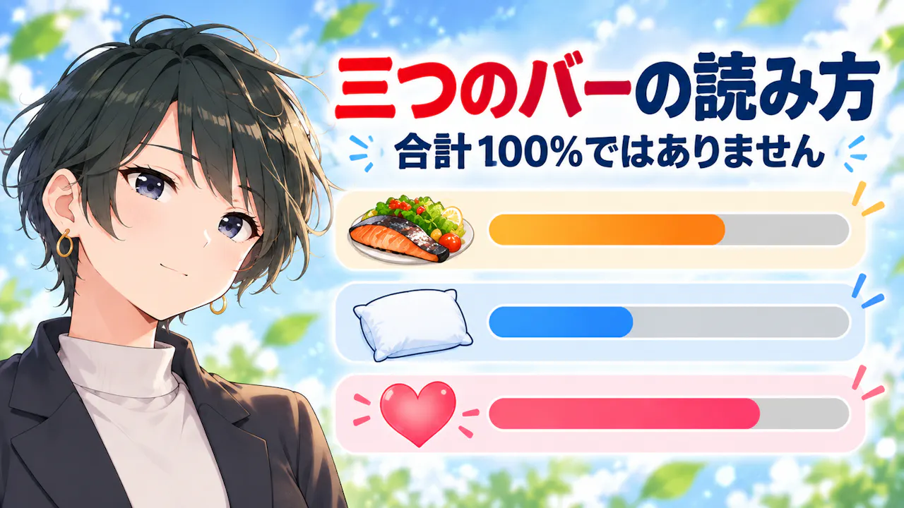 三つのバーの読み方