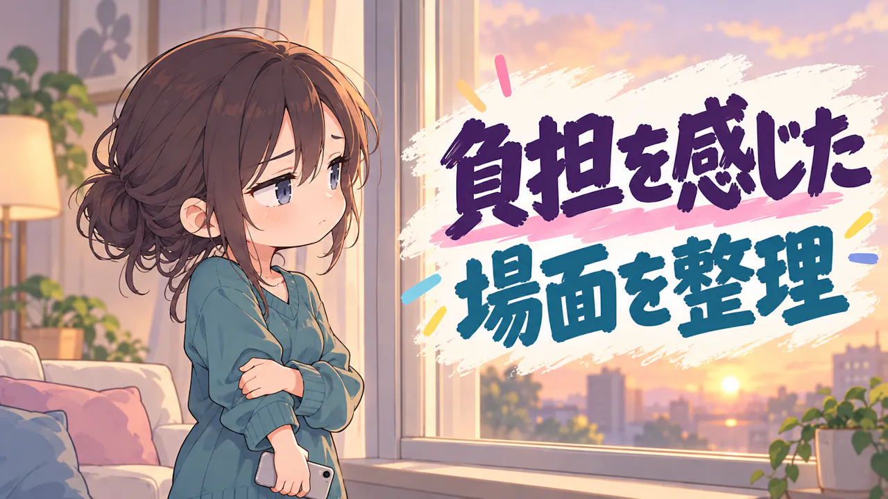 負担を感じた場面を一つ整理しよう