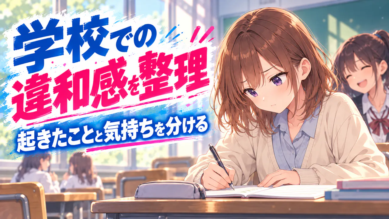 学校での違和感は、起きたことに分けて考える