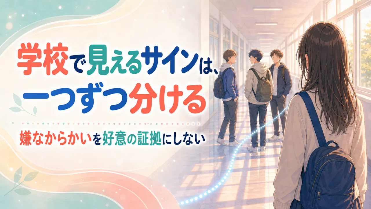 学校で見えるサインは、一つずつ分ける