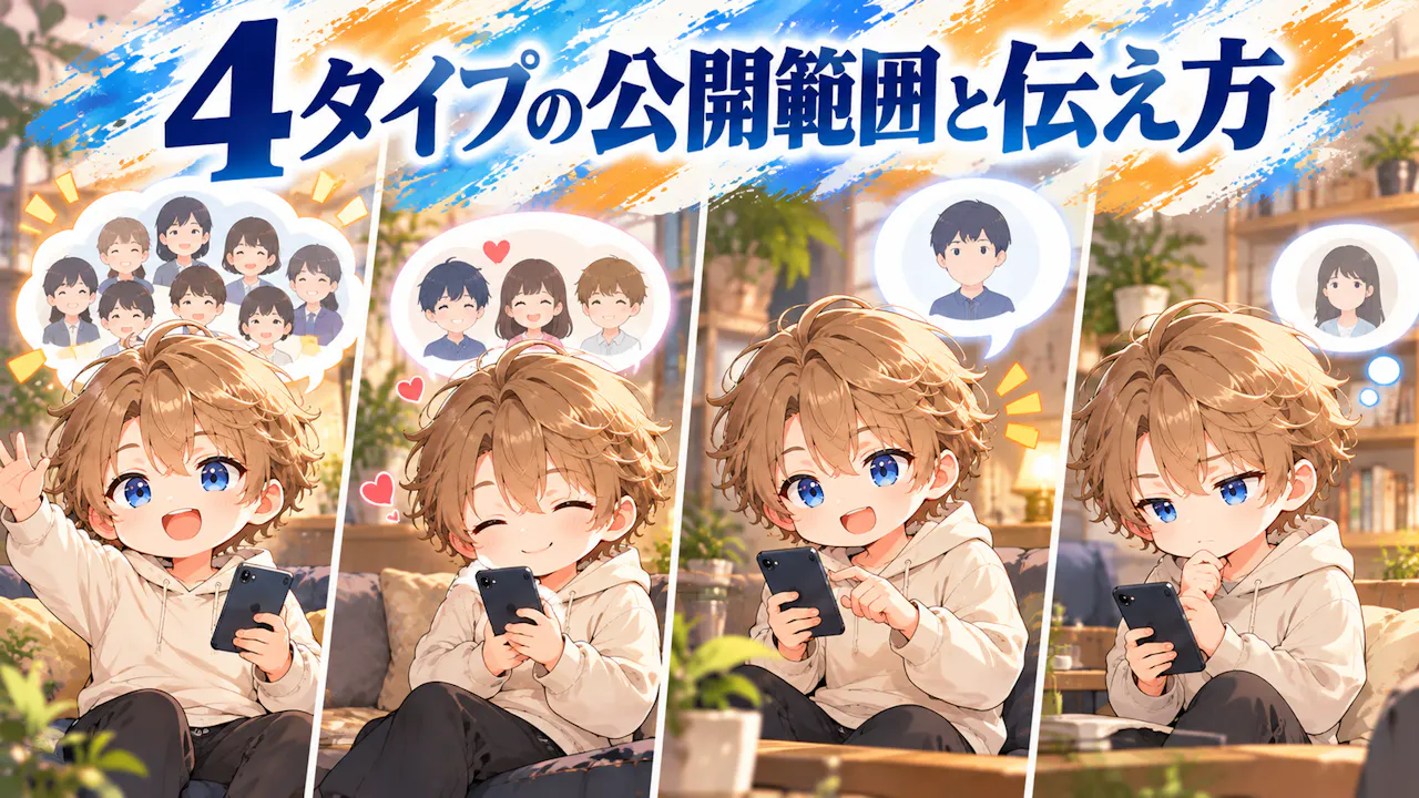 4タイプの公開範囲と伝え方