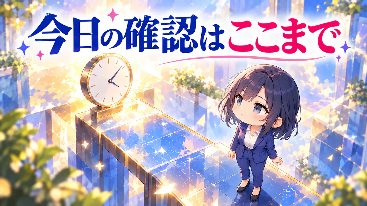 確認の終わりを小さく決めるには