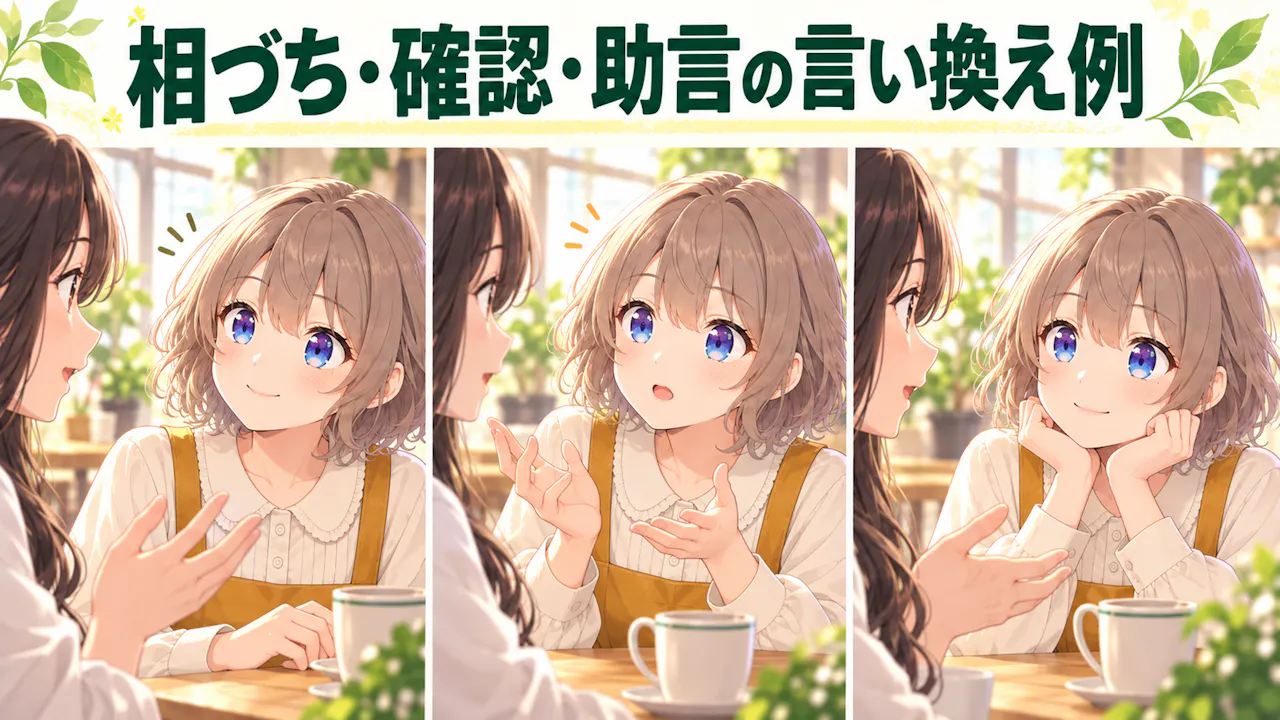相づち・確認・助言の言い換え例