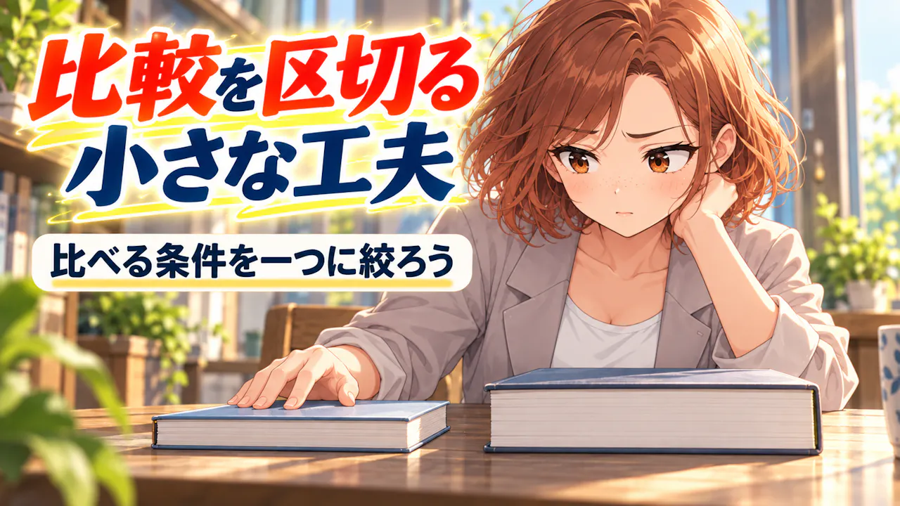 比較が終わらないときの小さな工夫