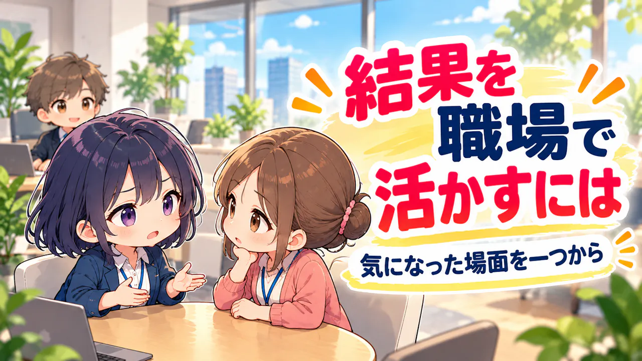 結果を職場で活かすには